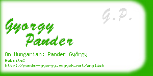 gyorgy pander business card